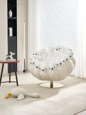 Home Furniture High End Creative Personality Art Alien Doll Animal Doll Lazy Polar Plush Teddy Bear Sofa Chair Designer