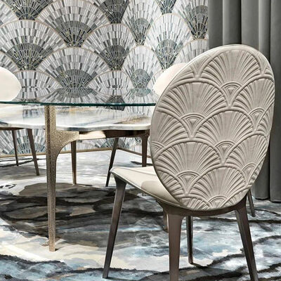 Synthetic Leather Dining Chair Italian Velvet Luxury Green Style Stool Chair with Golden Legs Modern Luxury Armchair