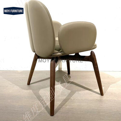 Luxury Modern Solid Wooden Leather Dining Chair Creative Designer Makeup Chair for Hotel Restaurant Cafe Home Furniture