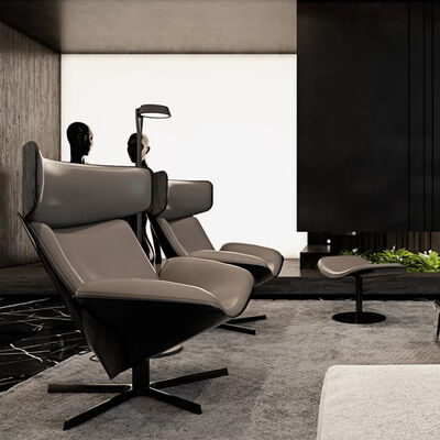 Arm Chair Modern Living Room Furniture Swivel Leather Accent Sofa Chair Lounge Chaise Chair Ottoman Version Included
