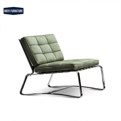 Mail Packing Arm Chair Modern Living Room Accent Chair Comfort Leisure Chair Fabric Lounge Chair Metal Leg Green Chair