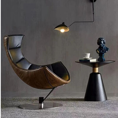 Synthetic Leather High Back Recliner Chair Featuring Main Material Leather Wood Metal and Fjords Lobster Design Accent