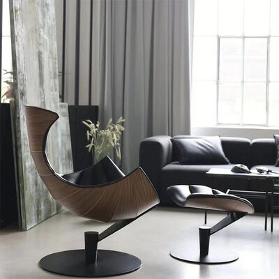 Synthetic Leather High Back Recliner Chair Featuring Main Material Leather Wood Metal and Fjords Lobster Design Accent