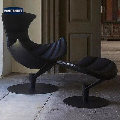 Synthetic Leather High Back Recliner Chair Featuring Main Material Leather Wood Metal and Fjords Lobster Design Accent