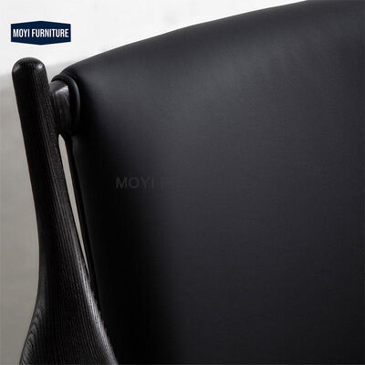 Home Furniture Modern Nordic Wabi Sabi Style Solid Wood Lounge Chair Soft Padded Leather Backrest Light Luxury Chaise Lounge
