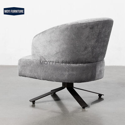Modern Nordic Leisure Chair Light Luxury Velvet Office Chair Cloth Lazy Balcony Metal Swivel Chair Living Room Furniture