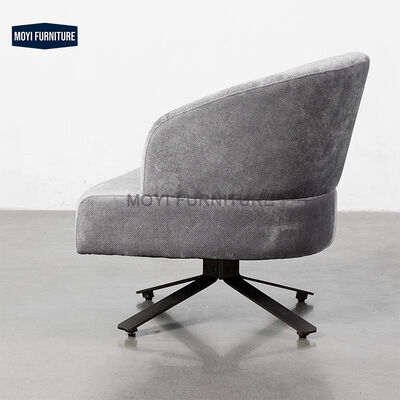 Modern Nordic Leisure Chair Light Luxury Velvet Office Chair Cloth Lazy Balcony Metal Swivel Chair Living Room Furniture