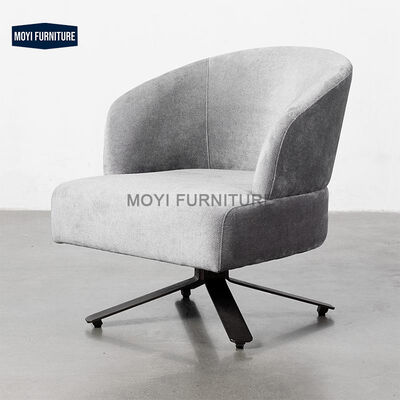 Modern Nordic Leisure Chair Light Luxury Velvet Office Chair Cloth Lazy Balcony Metal Swivel Chair Living Room Furniture