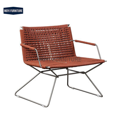 Outdoor Garden Aluminum Frame Reclining Chair featuring Modern Patio Leisure Weave Rope Dining Chair Furniture