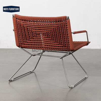 Outdoor Garden Aluminum Frame Reclining Chair featuring Modern Patio Leisure Weave Rope Dining Chair Furniture