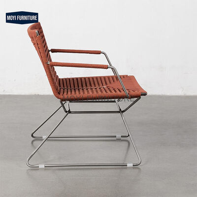 Outdoor Garden Aluminum Frame Reclining Chair featuring Modern Patio Leisure Weave Rope Dining Chair Furniture
