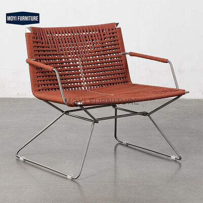 Outdoor Garden Aluminum Frame Reclining Chair featuring Modern Patio Leisure Weave Rope Dining Chair Furniture