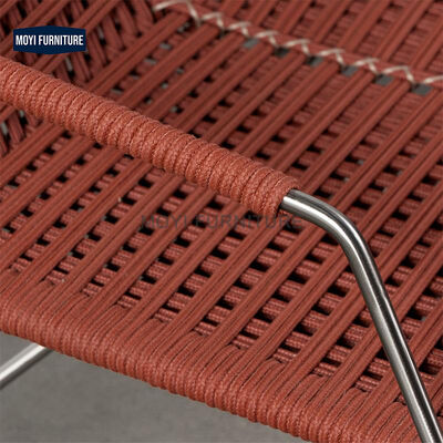 Outdoor Garden Aluminum Frame Reclining Chair featuring Modern Patio Leisure Weave Rope Dining Chair Furniture