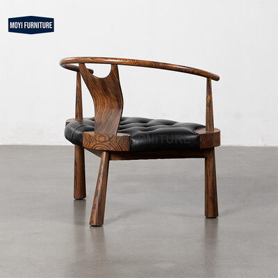 Solid Wood Legs Home Furniture Chinese Style Single Sofa Chair with Tea Table Light Luxury Balcony Lounge Modern Dining Hotel