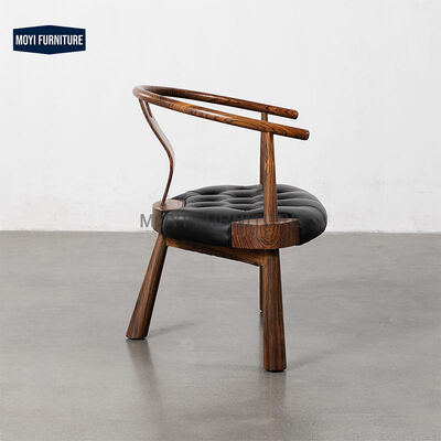Solid Wood Legs Home Furniture Chinese Style Single Sofa Chair with Tea Table Light Luxury Balcony Lounge Modern Dining Hotel