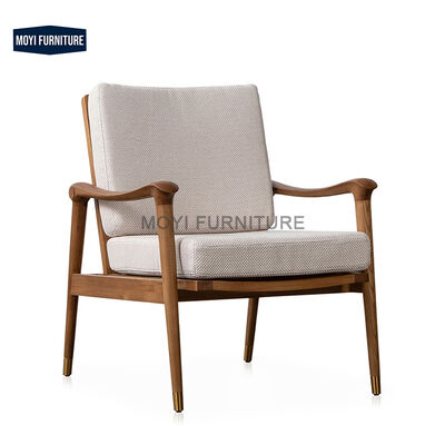 Velvet Fabric Modern Handmade Single Seater Couch Solid Wood Sofa Chair Living Room Customization Simplicity Comfortable