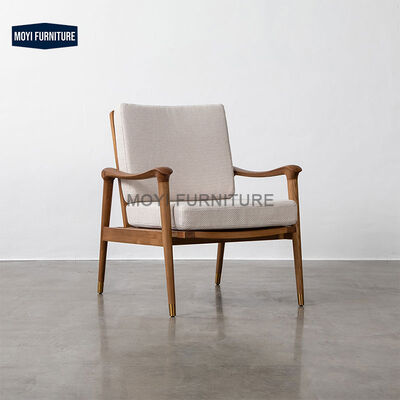 Velvet Fabric Modern Handmade Single Seater Couch Solid Wood Sofa Chair Living Room Customization Simplicity Comfortable