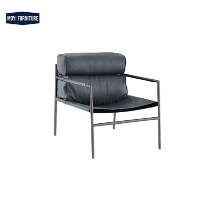 end MOYI Black Leather Lounge Chair Home Furniture Modern Living Room Accent Chair Featuring Tilting No