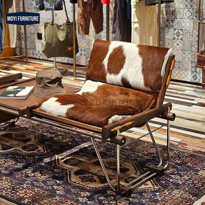 Home Furniture Mid Century Casual Chair and Cowhide Bench Vintage Bauhaus Designer Model Suitable for Office Living Room