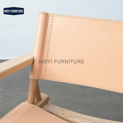 Saddle Leather Nordic Designer Dining Chair Light Luxury Simple White Ash Wood Imported Armchair for Restaurant Meetings