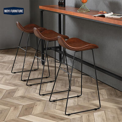 MOYI Kitchen Breakfast High Counter Bar Stool Modern Leather Velvet Bar Chairs