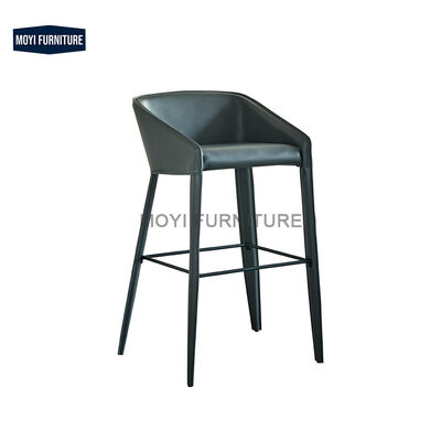 MOYI Leather Barstool Mid Century Barstool Luxury Designer Metal Steel Barstool