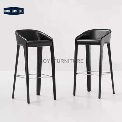MOYI Leather Barstool Mid Century Barstool Luxury Designer Metal Steel Barstool