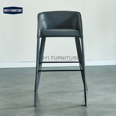 MOYI Leather Barstool Mid Century Barstool Luxury Designer Metal Steel Barstool