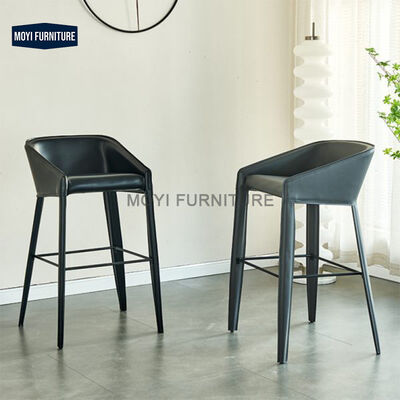 MOYI Leather Barstool Mid Century Barstool Luxury Designer Metal Steel Barstool