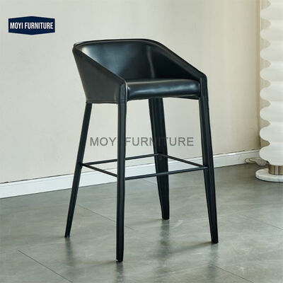 MOYI Leather Barstool Mid Century Barstool Luxury Designer Metal Steel Barstool