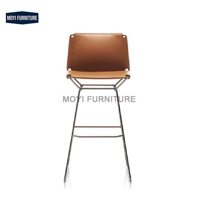 MOYI Luxury Dining Room BAR Chair Home Furniture Dining Chairs Leather Dining Chair With Stainless Steel Leg