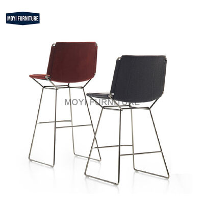 MOYI Luxury Dining Room BAR Chair Home Furniture Dining Chairs Leather Dining Chair With Stainless Steel Leg