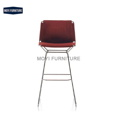 MOYI Luxury Dining Room BAR Chair Home Furniture Dining Chairs Leather Dining Chair With Stainless Steel Leg