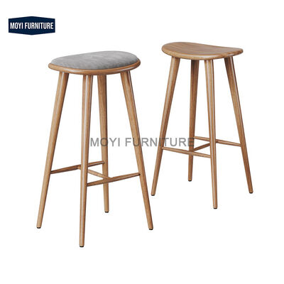 MOYI Nordic Modern Solid Wood Bar Stools with High-Legs Simple Home Island Restaurant Living Room Use Bar Chairs
