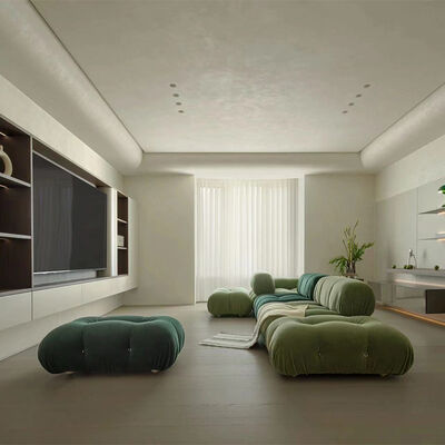 MOYI Velvet Sofa Set Luxury Sectional Design Nordic l Shape Modern Modular Velvet Sectional Living Room Furniture  Belini Sofa