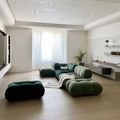 MOYI Velvet Sofa Set Luxury Sectional Design Nordic l Shape Modern Modular Velvet Sectional Living Room Furniture  Belini Sofa