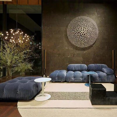 MOYI Velvet Sofa Set Luxury Sectional Design Nordic l Shape Modern Modular Velvet Sectional Living Room Furniture  Belini Sofa