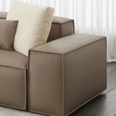 MOYI Custom Design Villa Living Room Queen Size Plush Velvet Fabric L Shaped Sectional Sofa