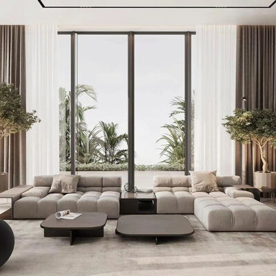 MOYI Set Fabric Modern Corner Type Set Furniture Leather Shape Sofas 7 Seater l Sofa Sectional for Living Room Sofas