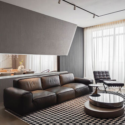 MOYI Italian Modern Sofa Couch Black Luxury Italian Couch Set Living Room Modern Leather Sofa