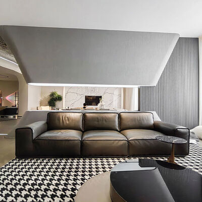 MOYI Italian Modern Sofa Couch Black Luxury Italian Couch Set Living Room Modern Leather Sofa