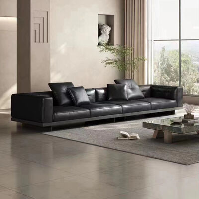 MOYI Modern Large Sectional Couch Set Corner Metal Leather and LeatherSofa Set Living Room Furniture