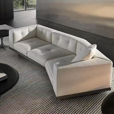 MOYI Modern Large Sectional Couch Set Corner Metal Leather and LeatherSofa Set Living Room Furniture