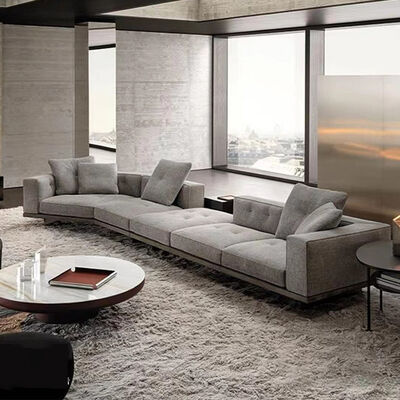 MOYI Modern Large Sectional Couch Set Corner Metal Leather and LeatherSofa Set Living Room Furniture