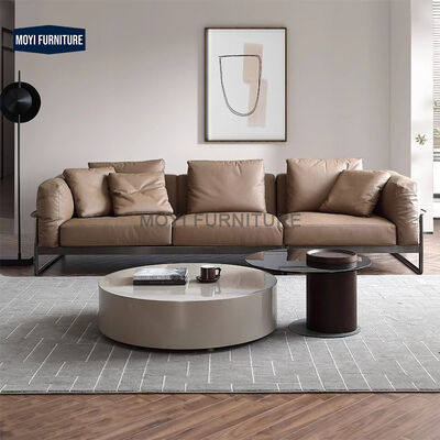 Modern Advanced Down Leather Sofa Italian Minimalist Villa Living Room Creative Luxury Sofa Set