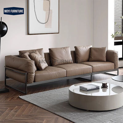 Modern Advanced Down Leather Sofa Italian Minimalist Villa Living Room Creative Luxury Sofa Set