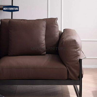 Modern Advanced Down Leather Sofa Italian Minimalist Villa Living Room Creative Luxury Sofa Set