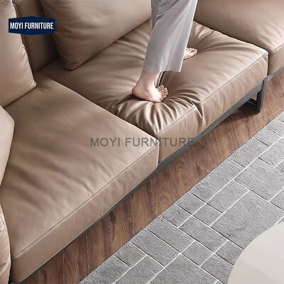 Modern Advanced Down Leather Sofa Italian Minimalist Villa Living Room Creative Luxury Sofa Set