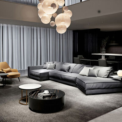 Modern Indoor Designer Italian Sofa Sets Large Fabric 2-Piece Corner Sectional Couches Convertible Furniture for Living Room