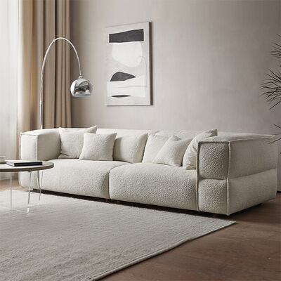 Velvet Sofa Nordic Modern Set with Retro Cream Wind Snow Pattern for Small Apartments Sectional with Sponge Filling